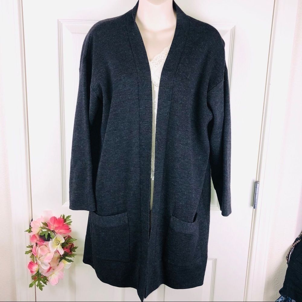 Andrea Jovine wool open front cardigan sweater medium